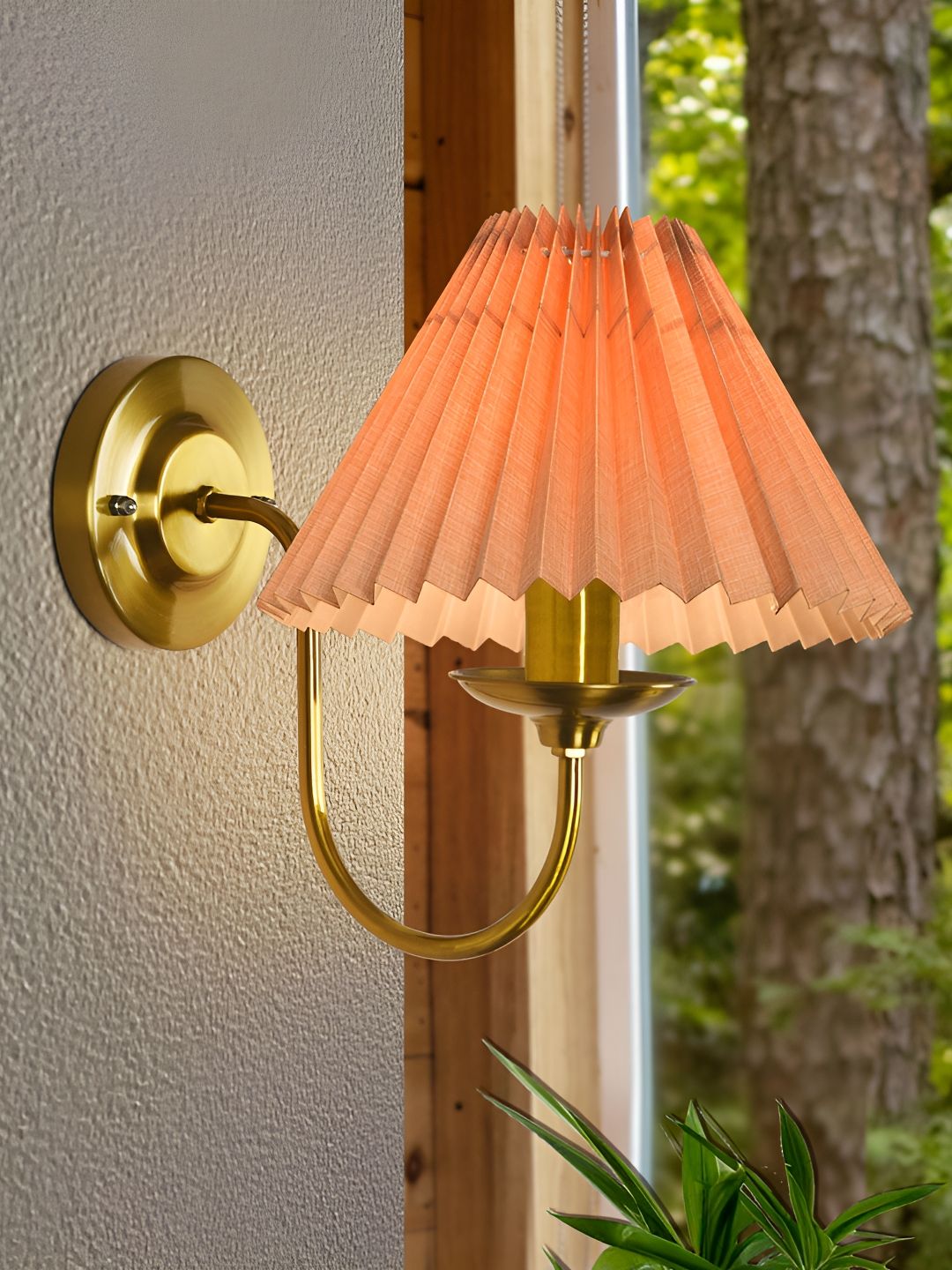 Homesake Gold-Toned Metal Frustum Shaped Wall Lamp-picture-52