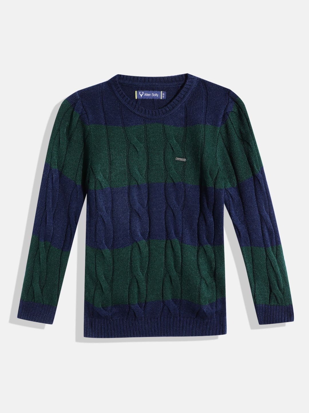 Allen Solly Junior Boys Striped Cable Knit Pullover-picture-52
