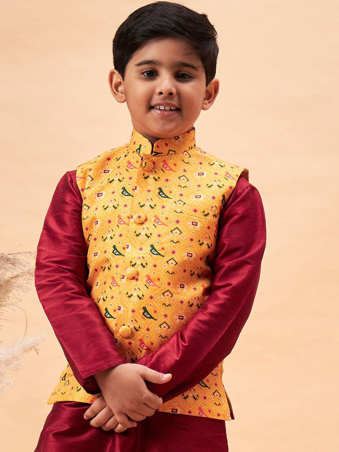 JBN Creation Boys Patola Printed Nehru Jackets-picture-24