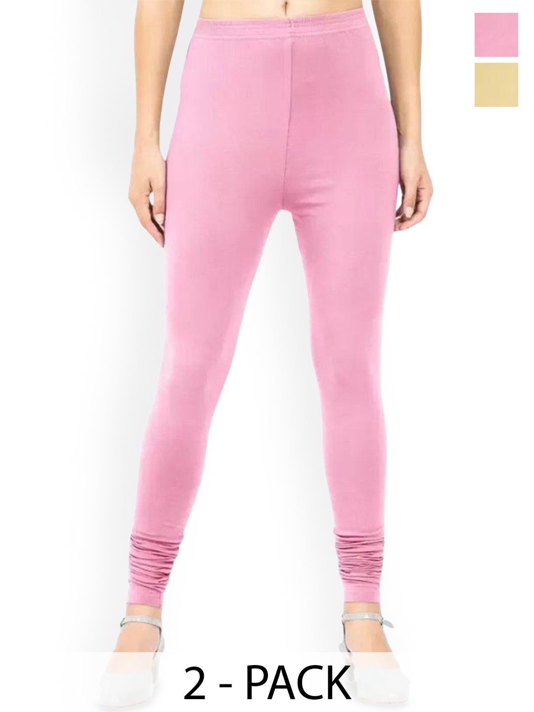 MIXFIT Women Pack Of 2 Mid-Rise Churidar-Length Leggings-picture-22