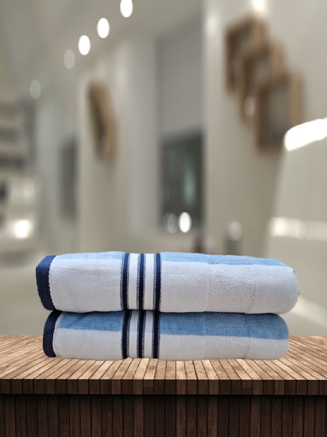 Aura Pack of 2 Striped Cotton 500 GSM Towel Set-picture-11