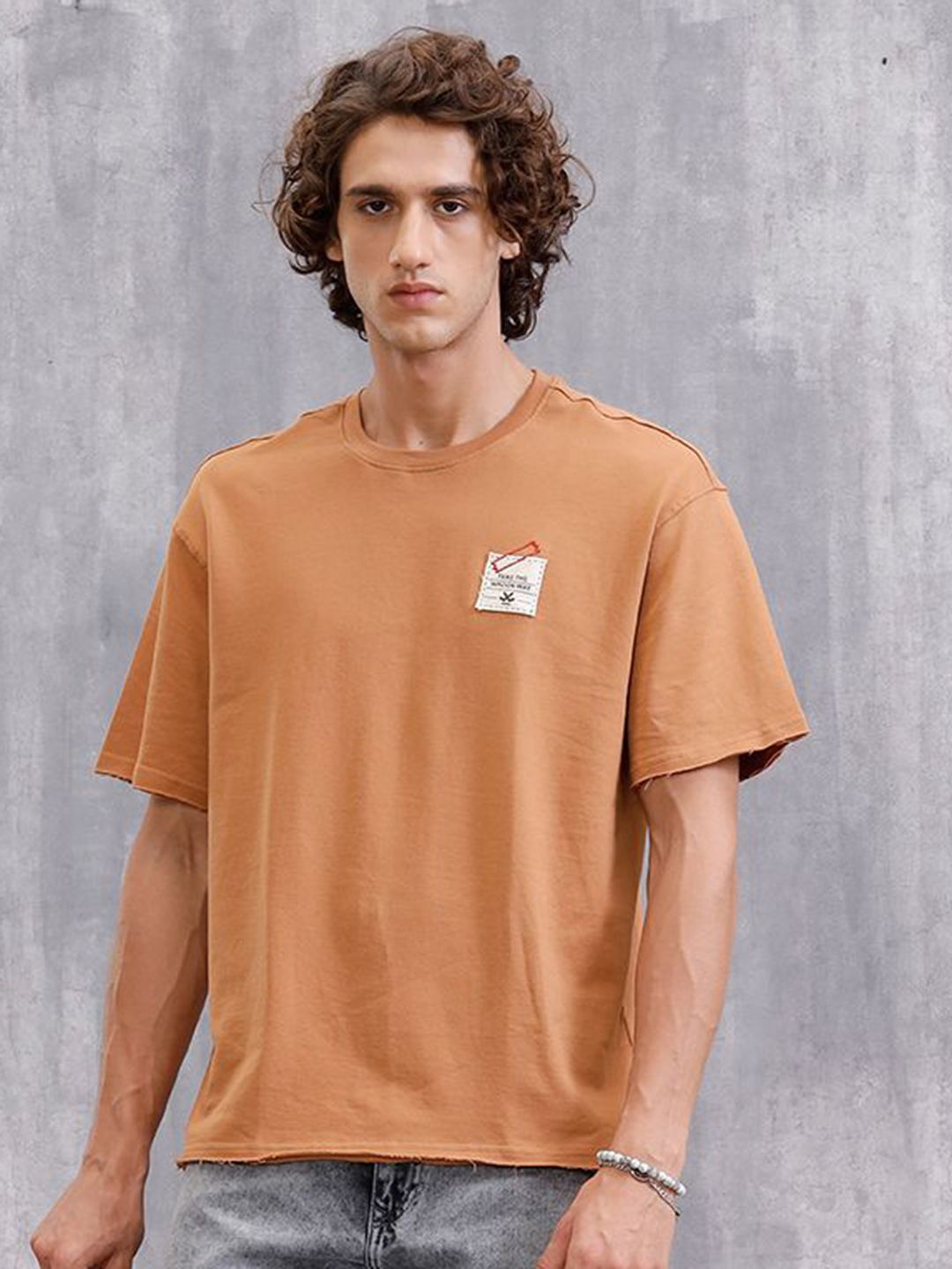 WROGN Round Neck Cotton Oversized T-shirt-picture-29