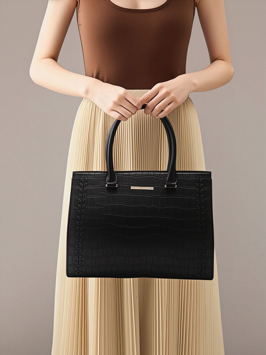 French Connection Animal Textured Structured Handheld Bag-picture-30