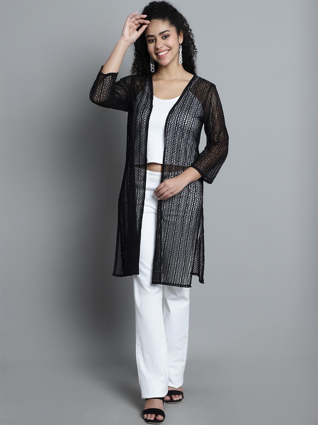 SZN Self Design Open Front Shrug-picture-12