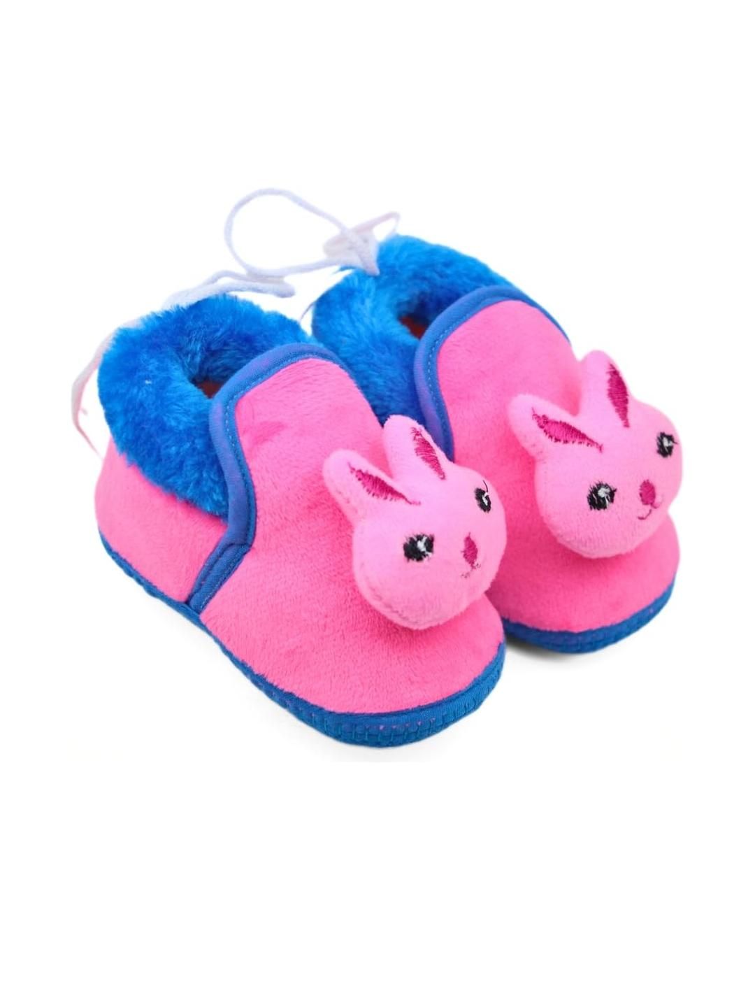 NESKA MODA Kids-Unisex Pink Cotton Booties-picture-53