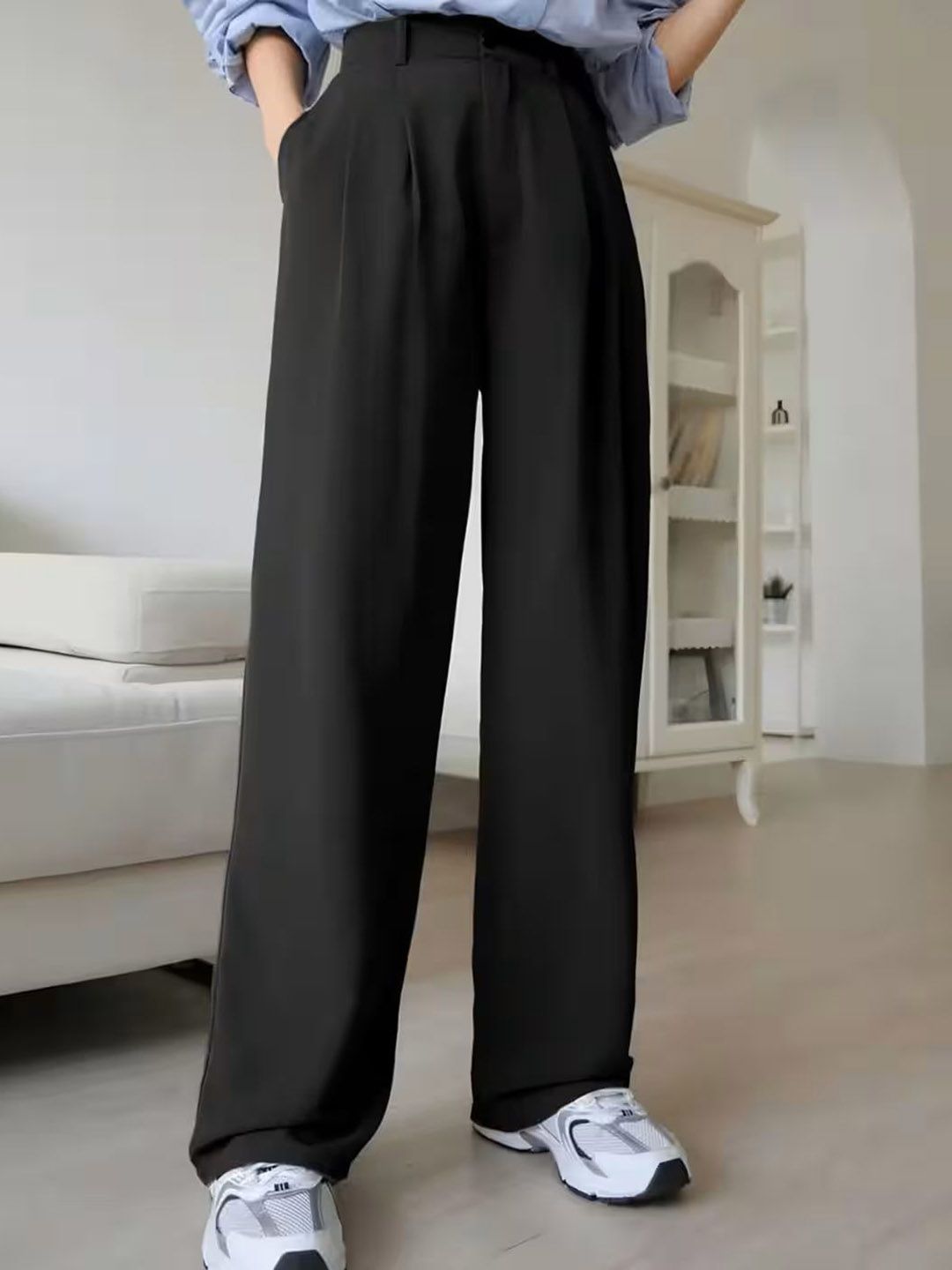 TOOCHKI Women High Rise stretchable fit 4-Way Lycra Non-Iron Korean Pants Trouser-image-1