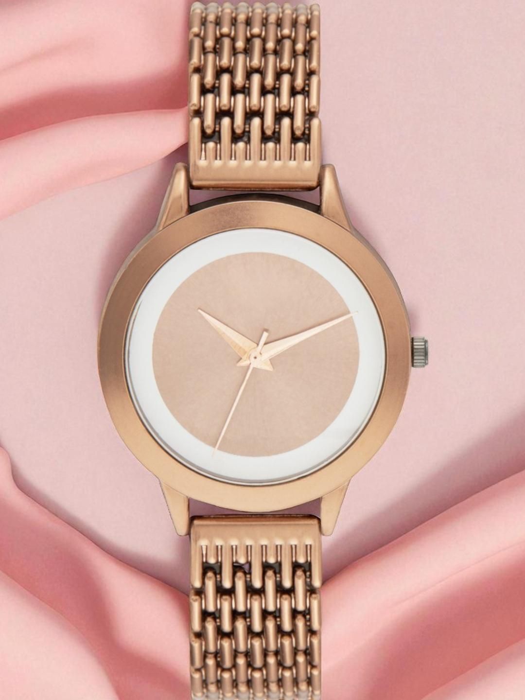 SZN Women Bronze Toned Stainless Steel Straps Analogue Watch-image-12