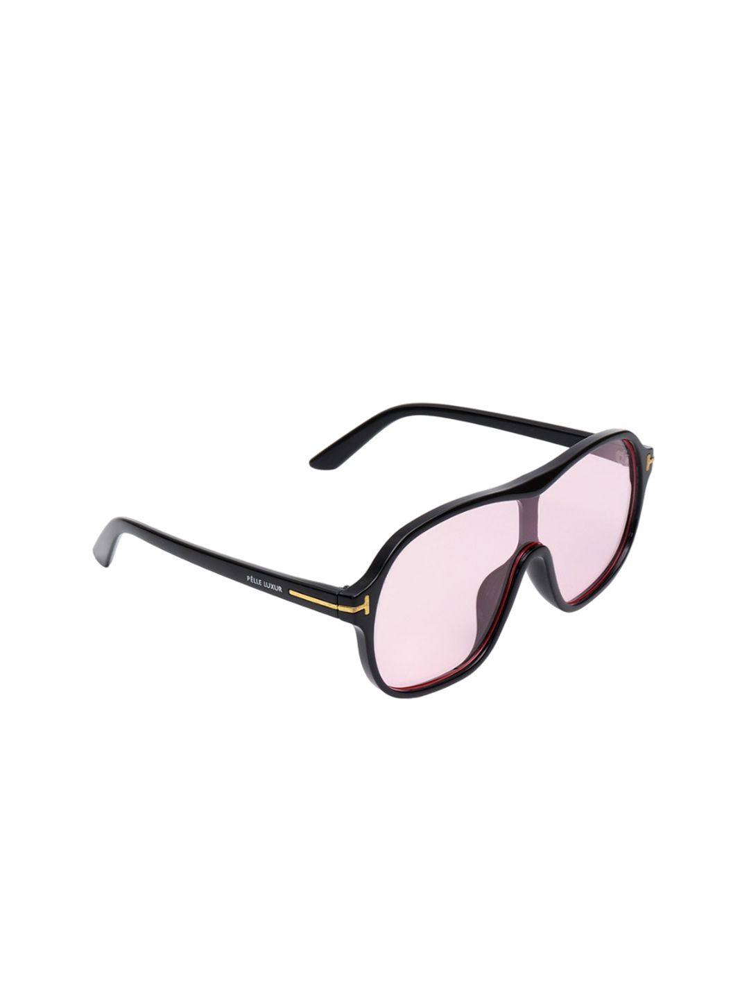 PELLE LUXUR Women Pink Lens & Black Oversized Sunglasses with-image-24