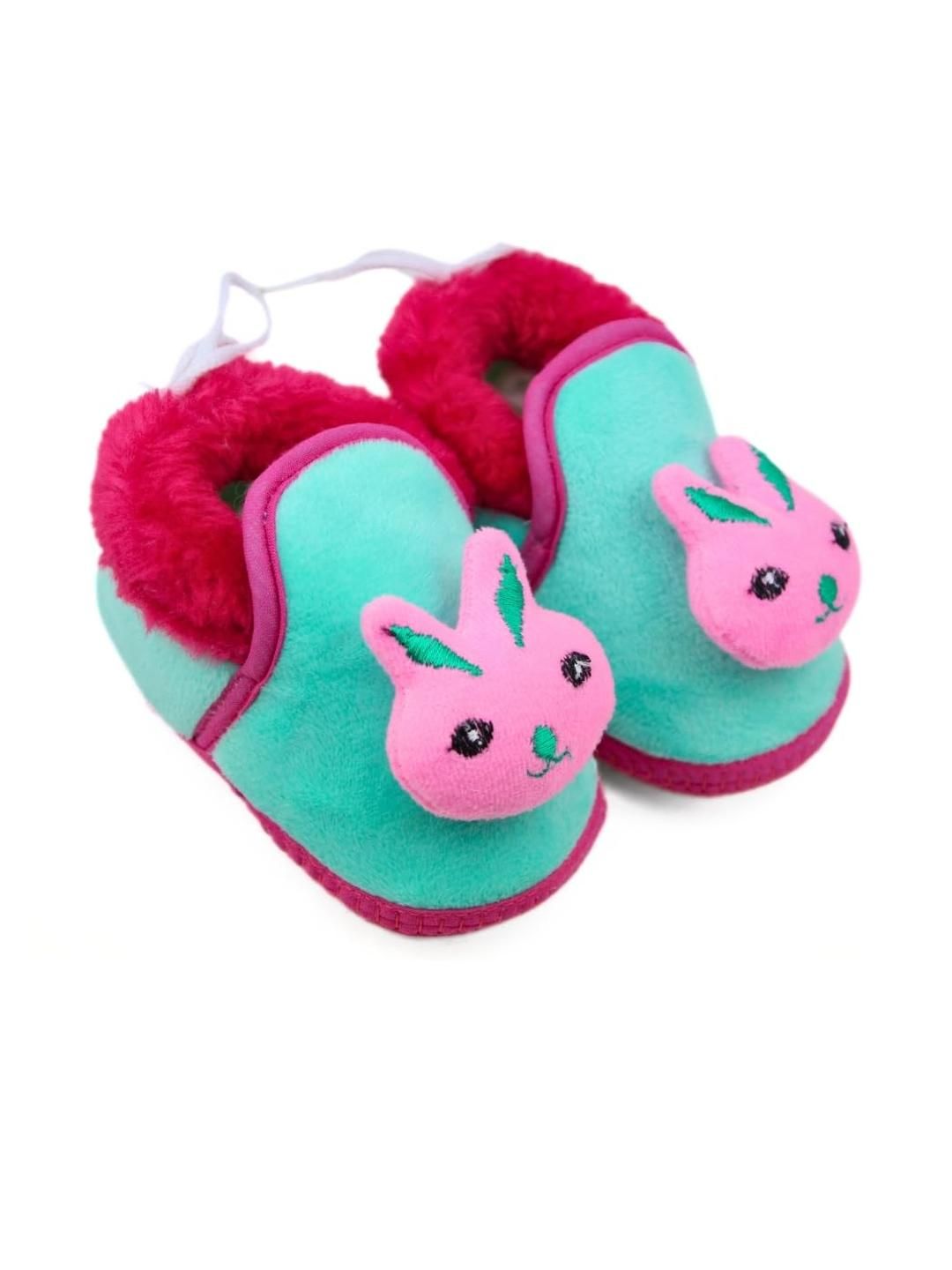 NESKA MODA Kids-Unisex Green Cotton Booties-picture-29