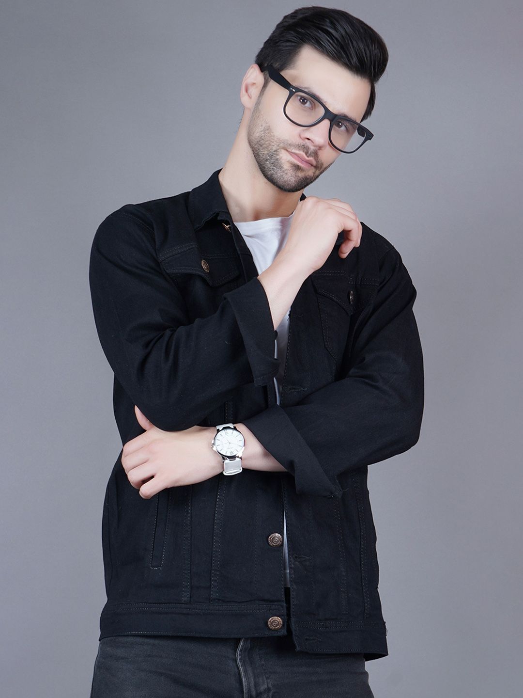 Moda Rapido Lapel Collar Denim Jacket-picture-57