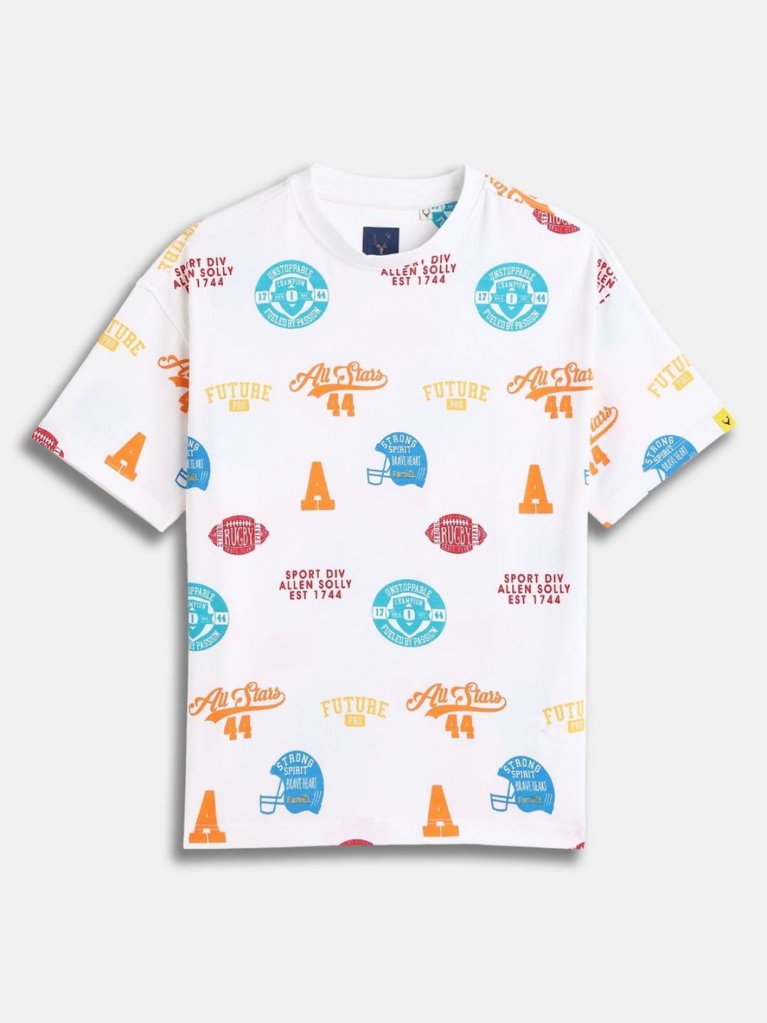 Allen Solly Junior Boys Conversational Printed Round Neck Cotton T-shirt-picture-41