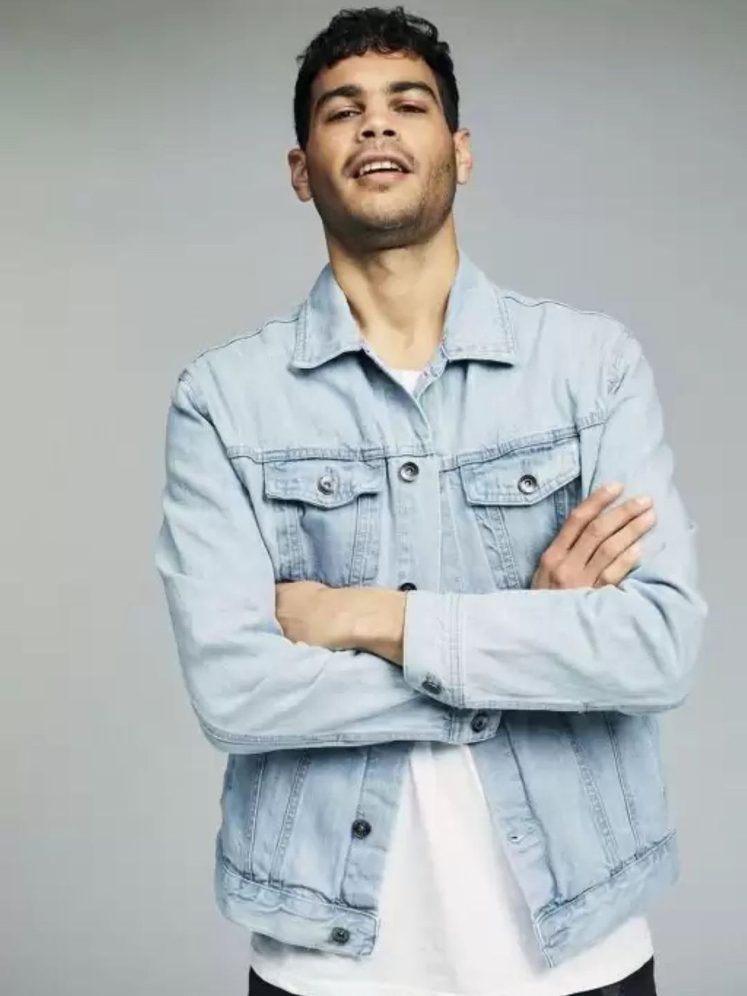Moda Rapido Spread Collar Denim Jacket-picture-17