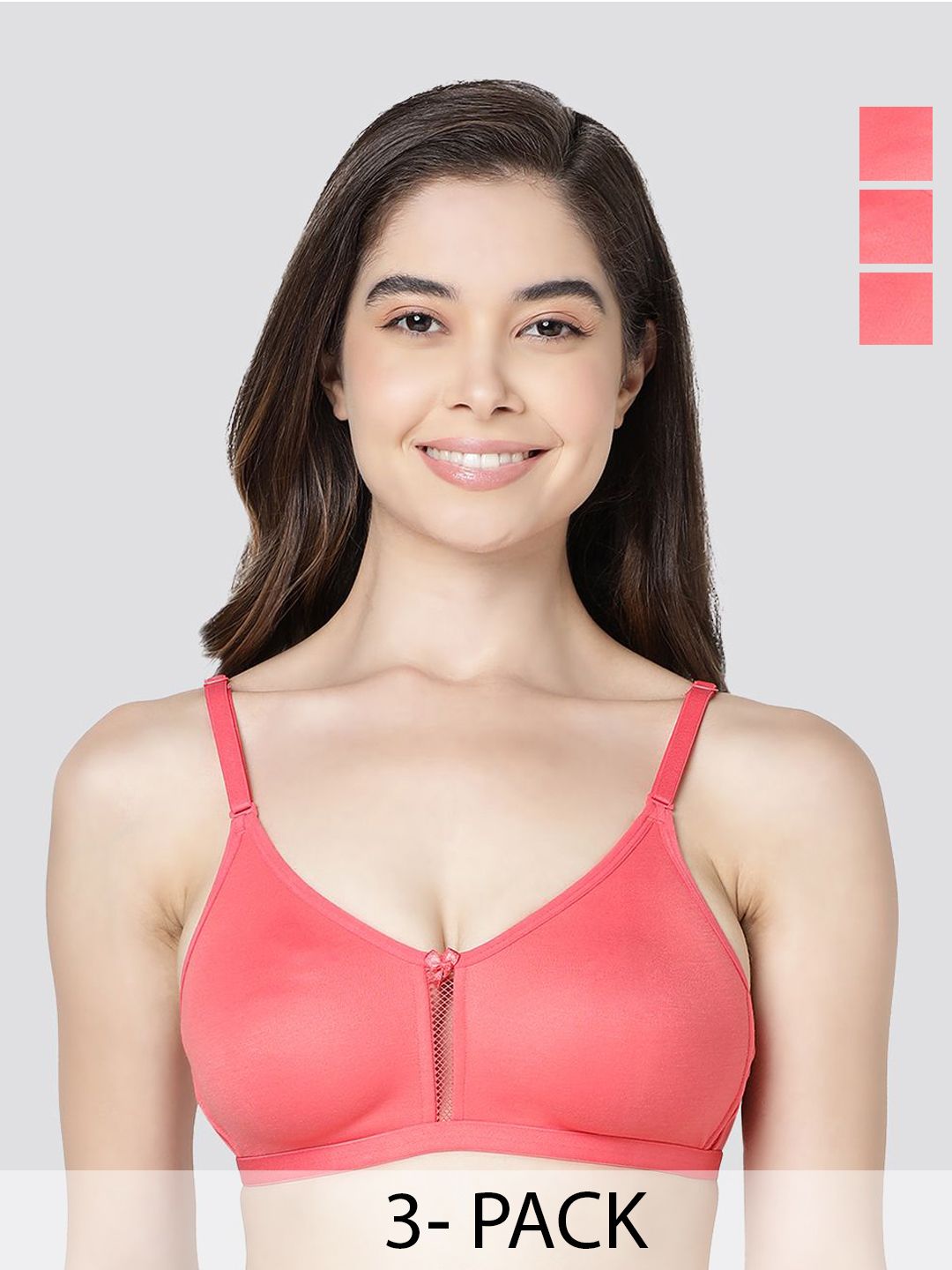 Kalyani Gloria Women Pack Of 3 Full Coverage Non-Wired Seamless Minimizer Bra-picture-28