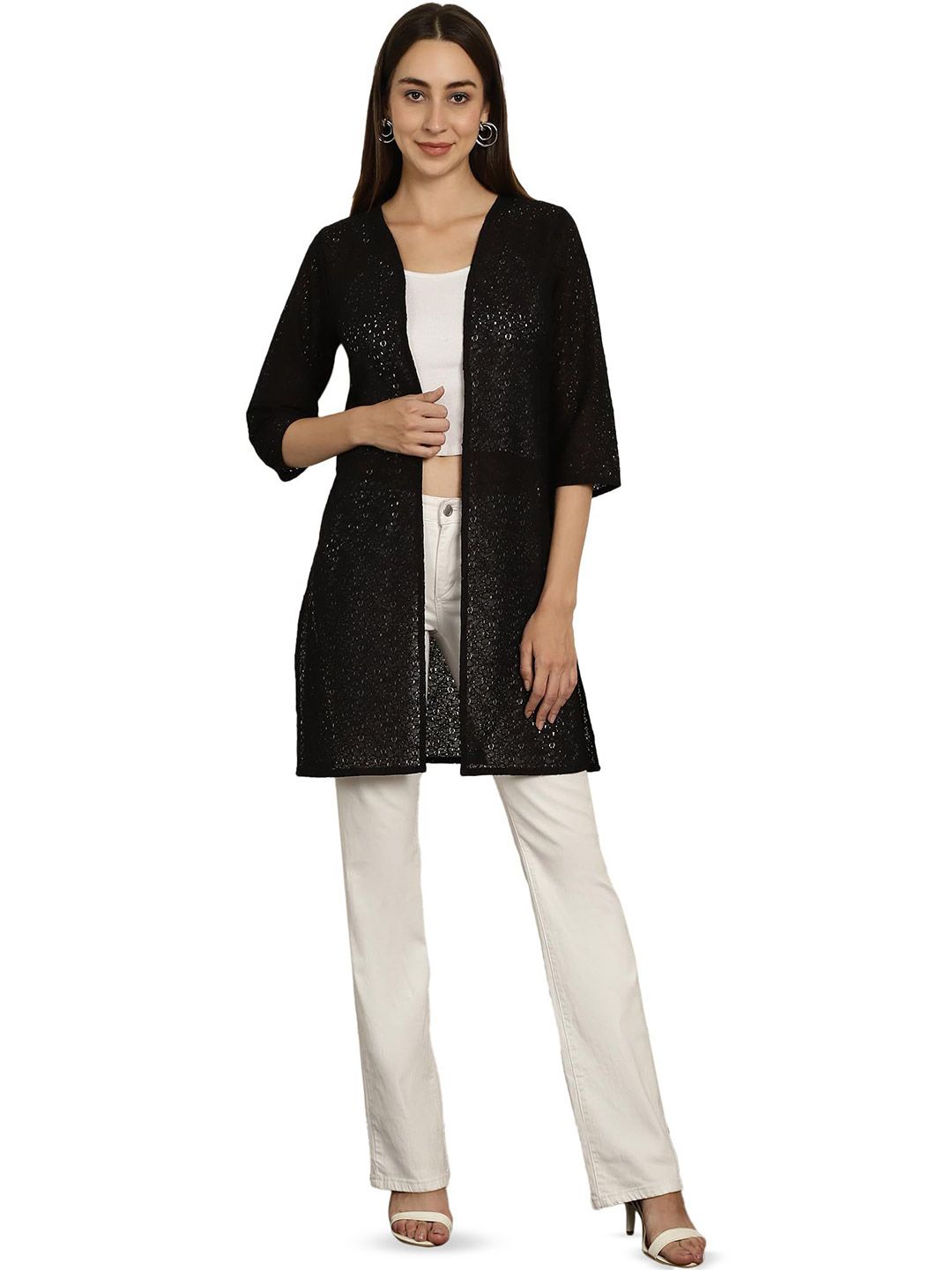 SZN Self Design Open Front Shrug-picture-40