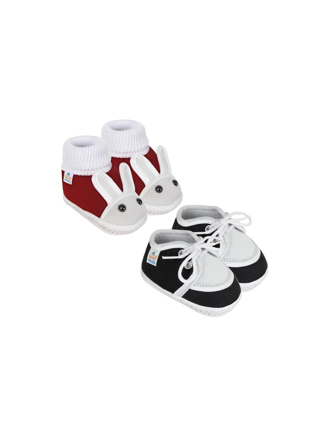 NESKA MODA Unisex Kids Pack of 2 Cotton Booties-picture-28