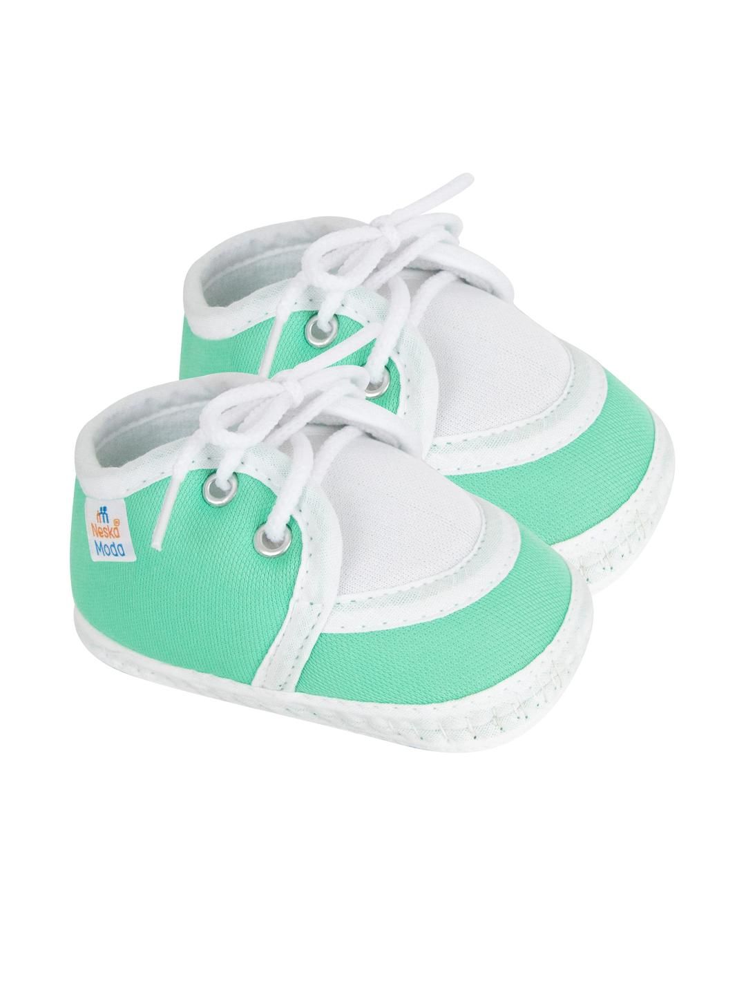 NESKA MODA Kids-Unisex Green Cotton Booties-image-43