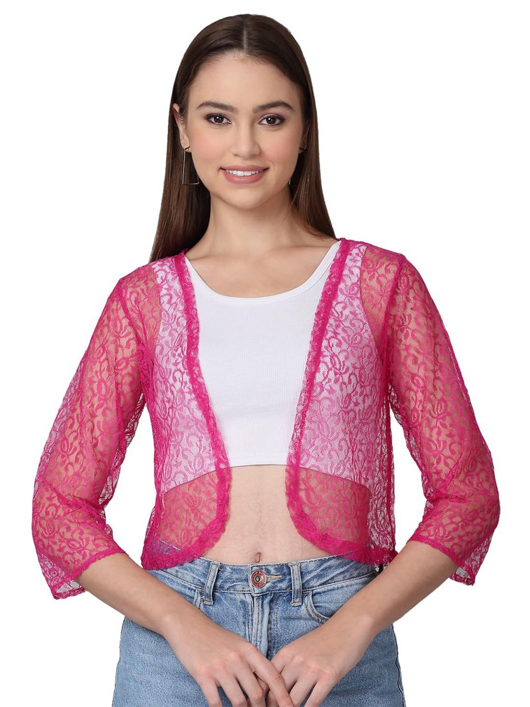 SZN Self Design Cotton Sheer Shrug-picture-16