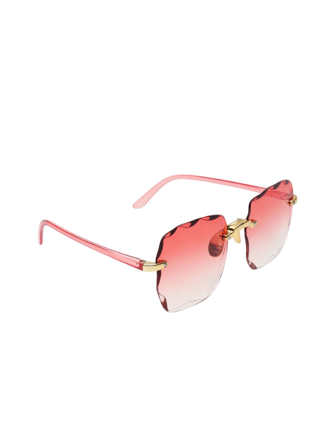 PELLE LUXUR Unisex Pink Lens & Pink Rectangle Sunglasses with-image-40