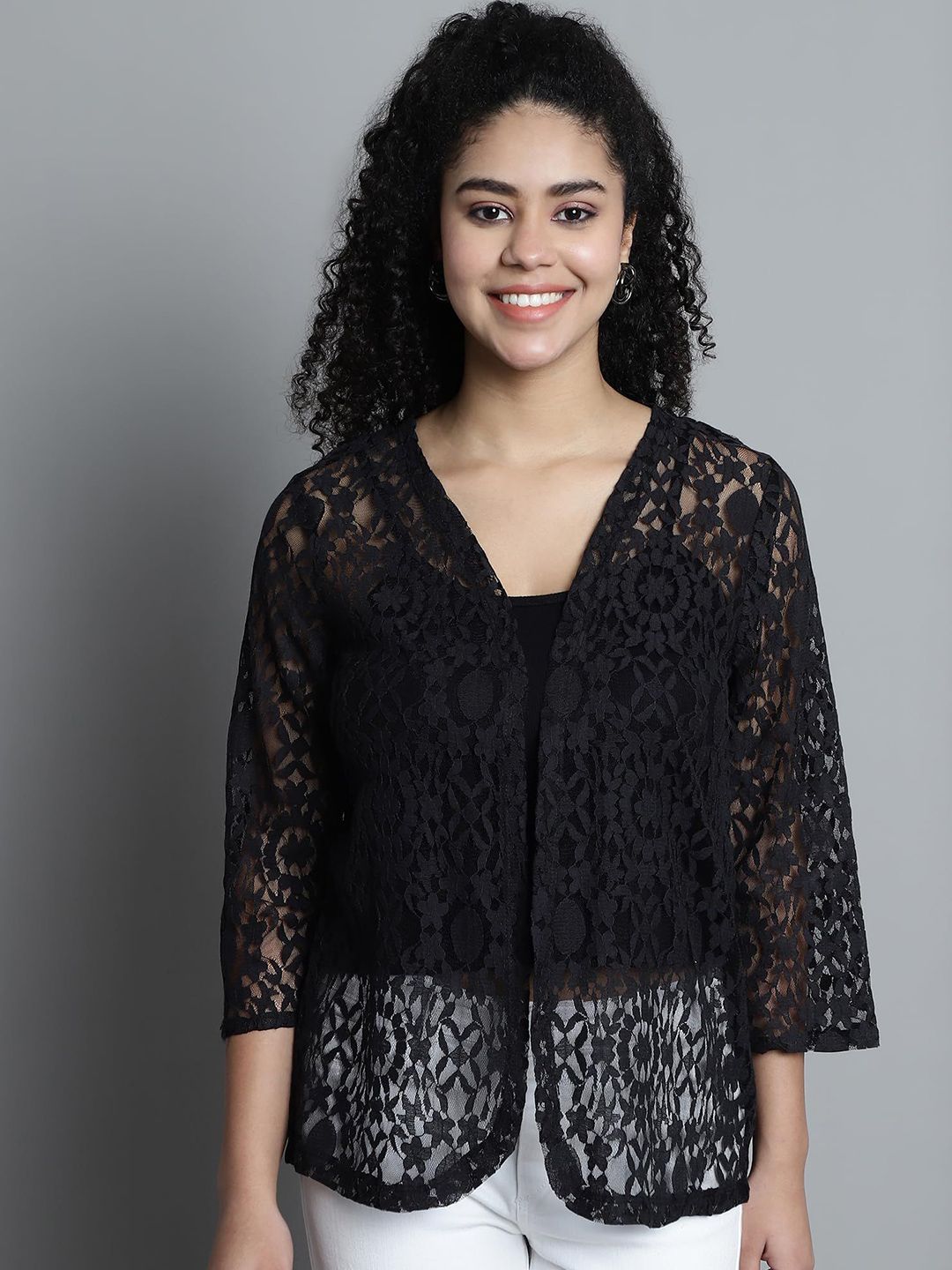 SZN Self Design Open Front Shrug-picture-15