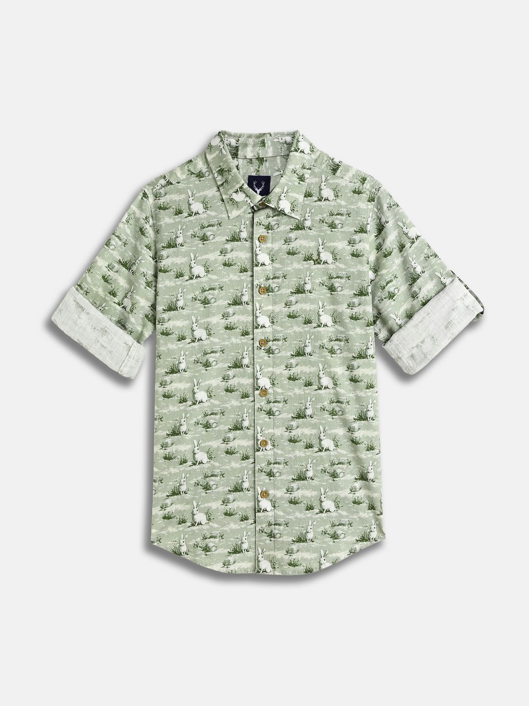 Allen Solly Junior Boys Slim Fit Conversational Printed Spread Collar Cotton Casual Shirt-picture-32