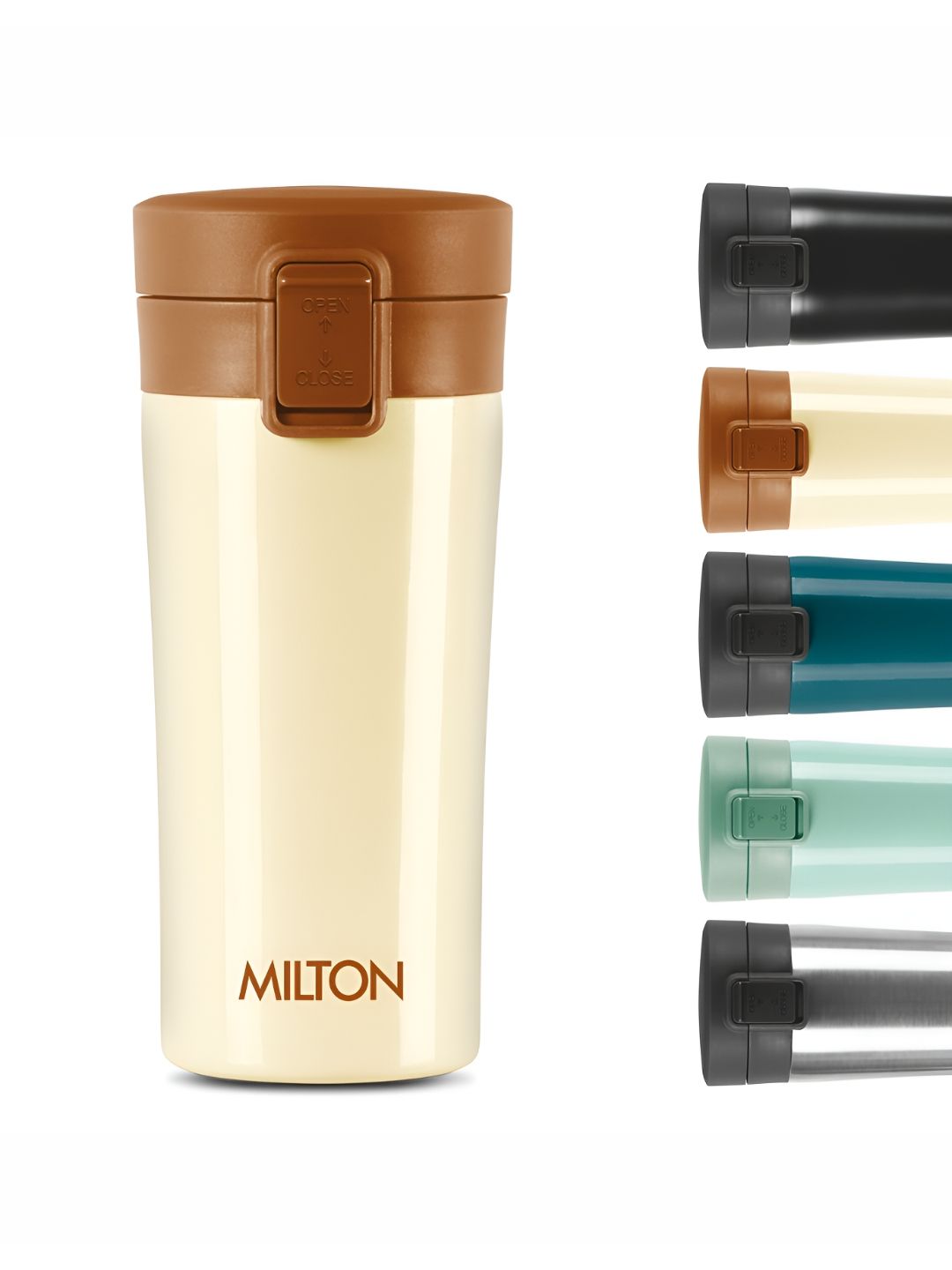 Milton Beige Stainless Steel Thermosteel Vacuum Insulated Glossy Cups And Mugs-image-0