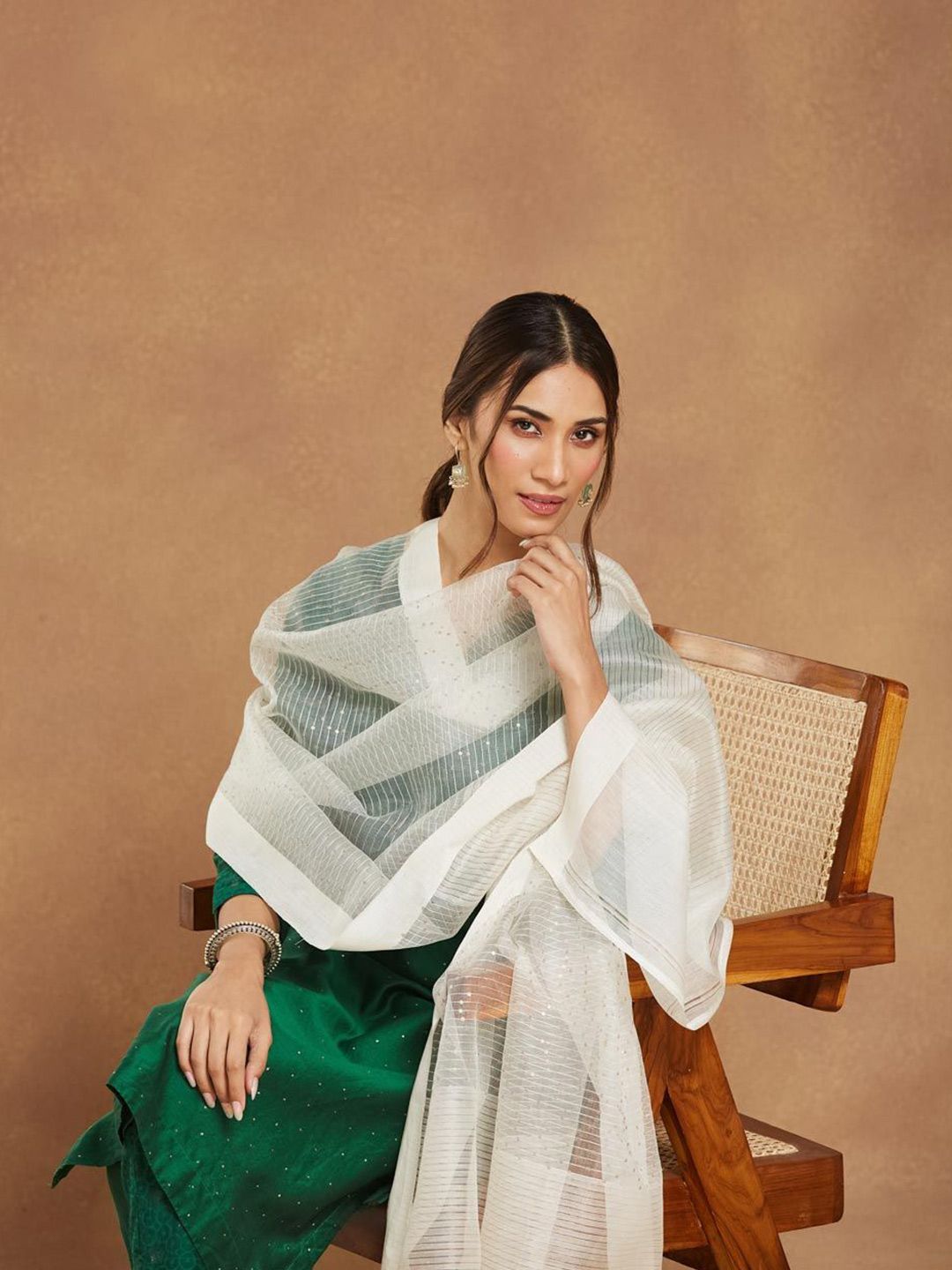 Fabindia Striped Dupatta With Sequinned-picture-23