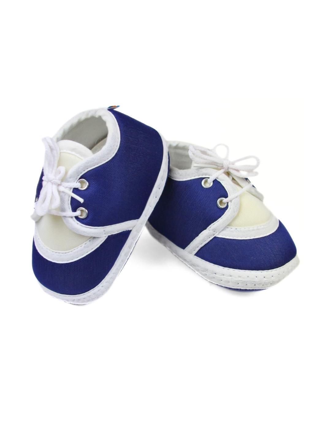 NESKA MODA Kids-Unisex Navy Blue Cotton Booties-picture-39