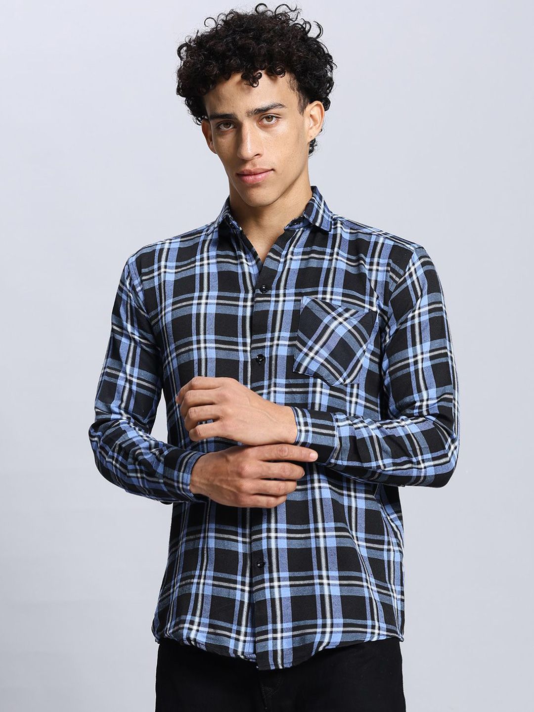 Moda Rapido Men Comfort Checked Cotton Shirt-picture-30