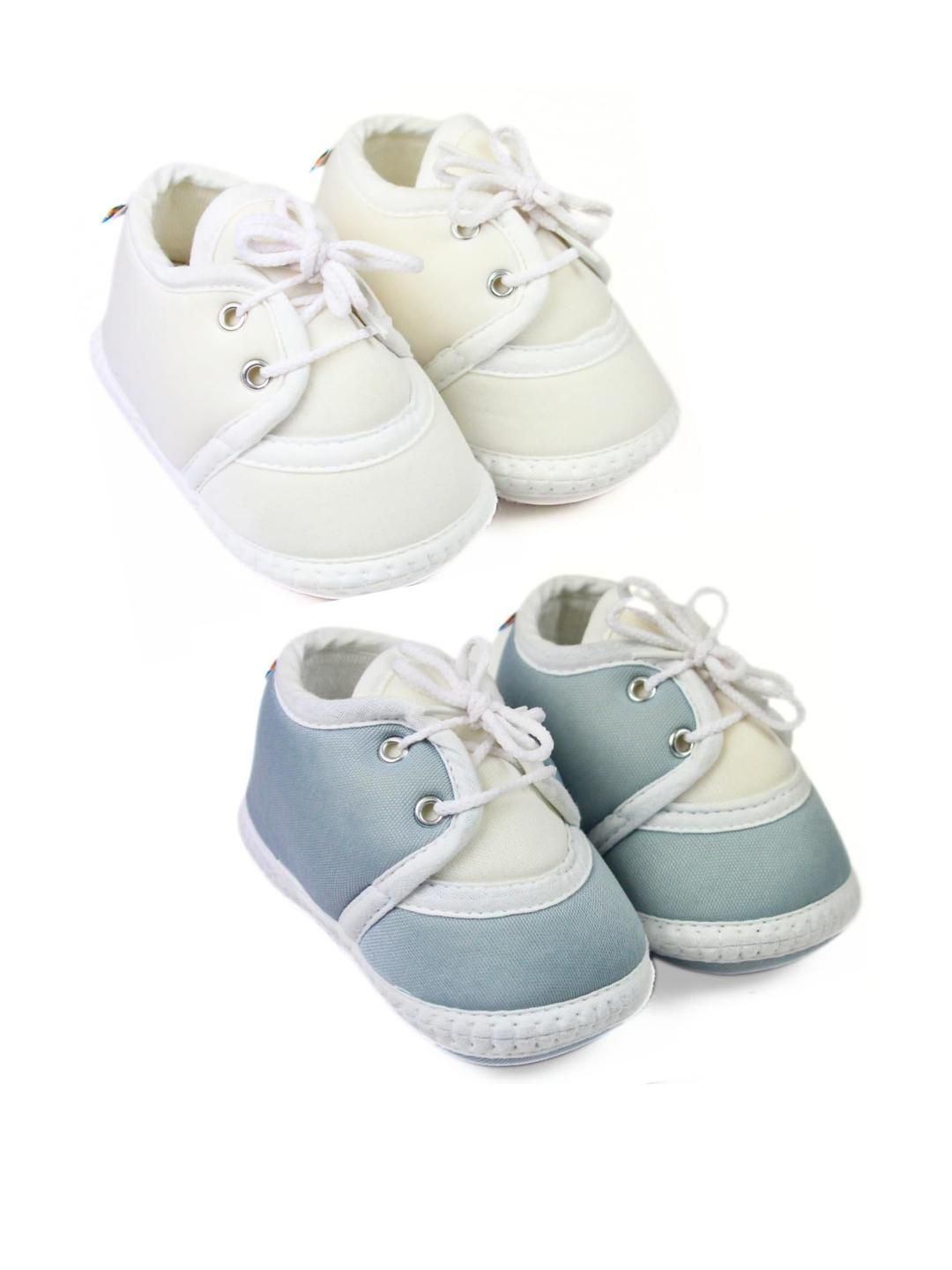 NESKA MODA Kids-Unisex White Cotton Booties-picture-45