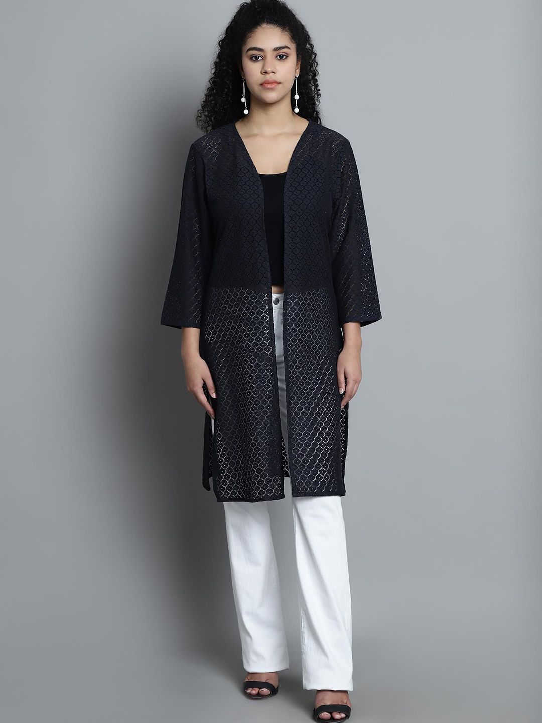 SZN Self Design Open Front Shrug-picture-11