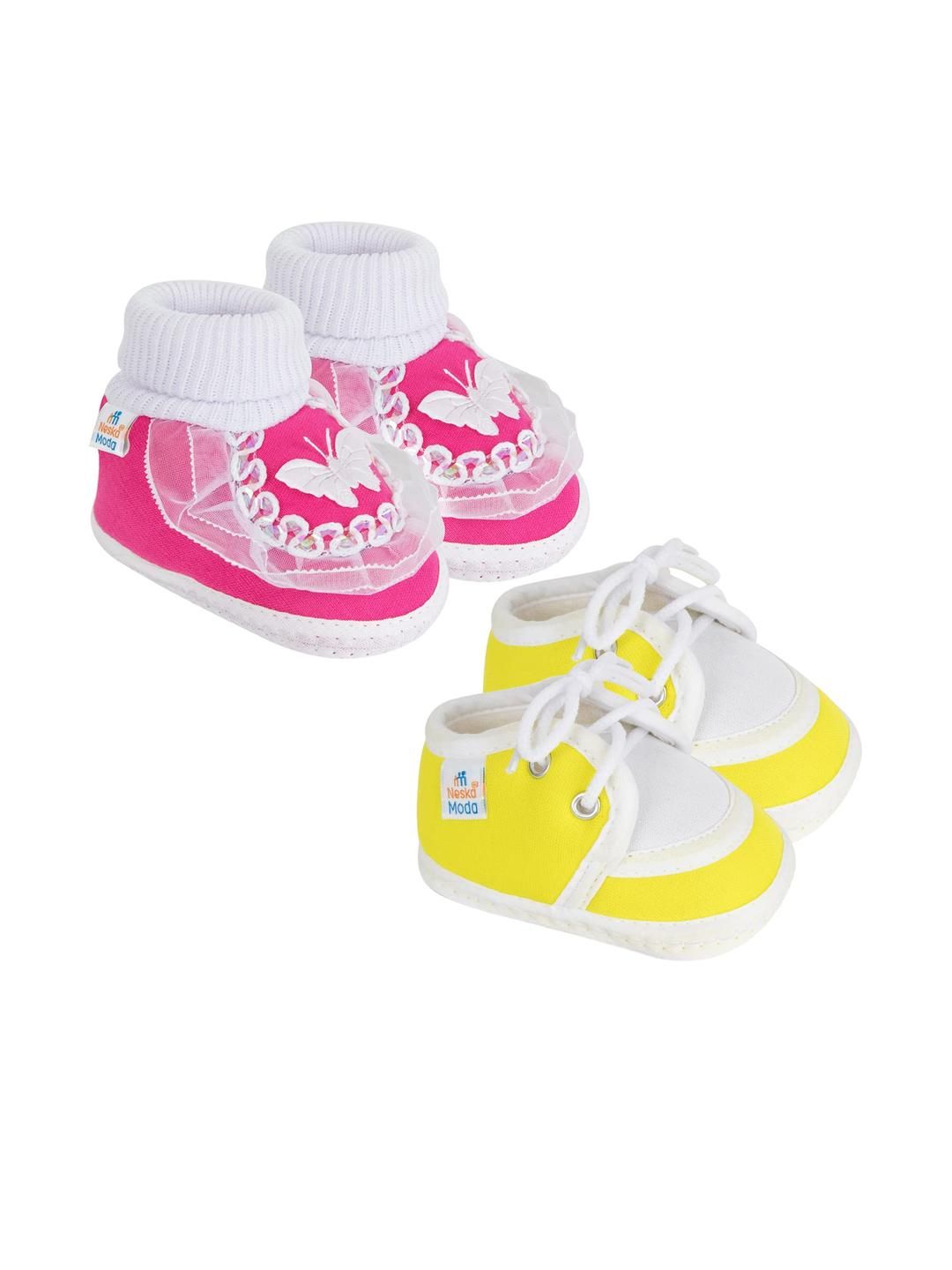 NESKA MODA Unisex Kids Pack of 2 Cotton Booties-picture-34