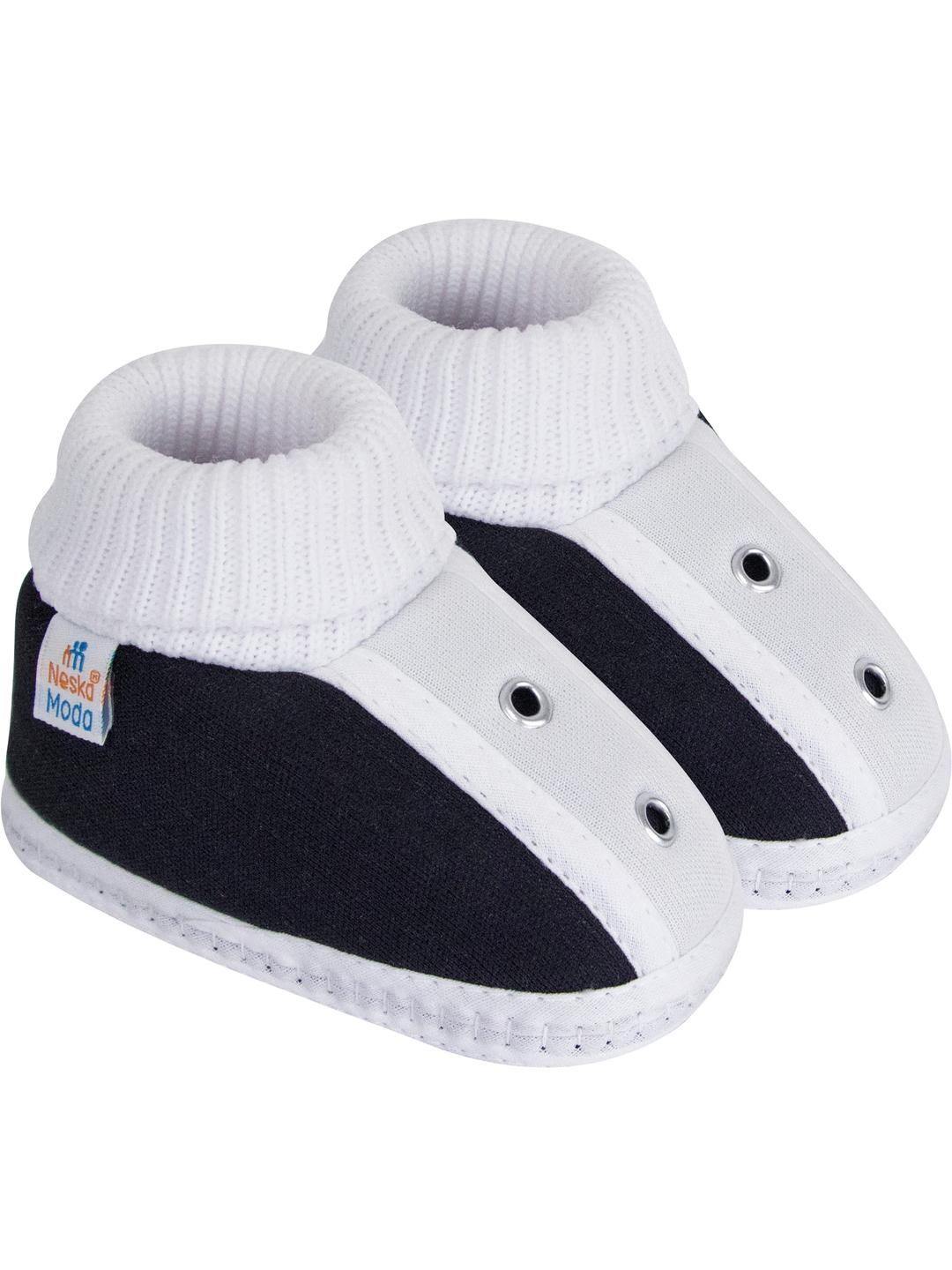 NESKA MODA Kids-Unisex Black Cotton Booties-image-28