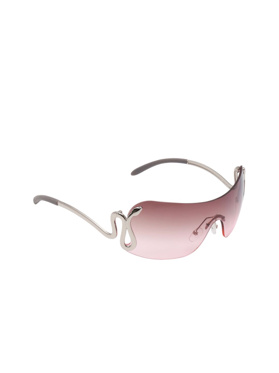 PELLE LUXUR Women Brown Lens & Silver-Toned Oversized Sunglasses with-image-49