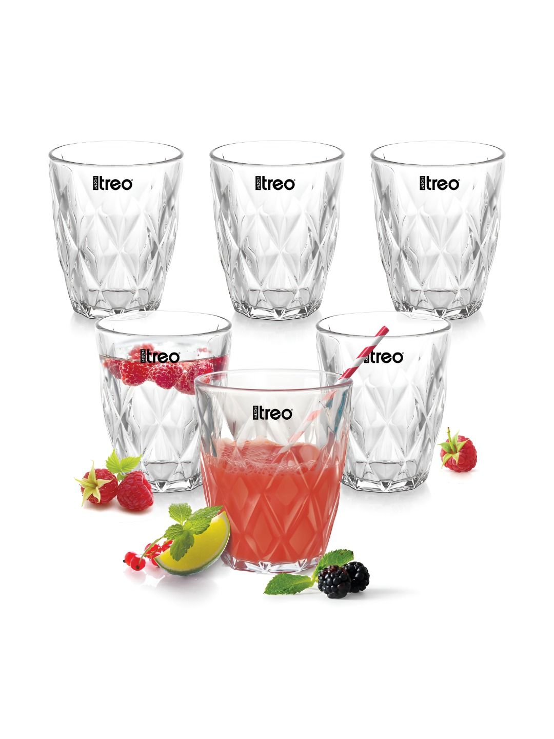 Treo Transparent 6 Piece Refrigerator Safe Borosilicate Glass Water Glass-image-30