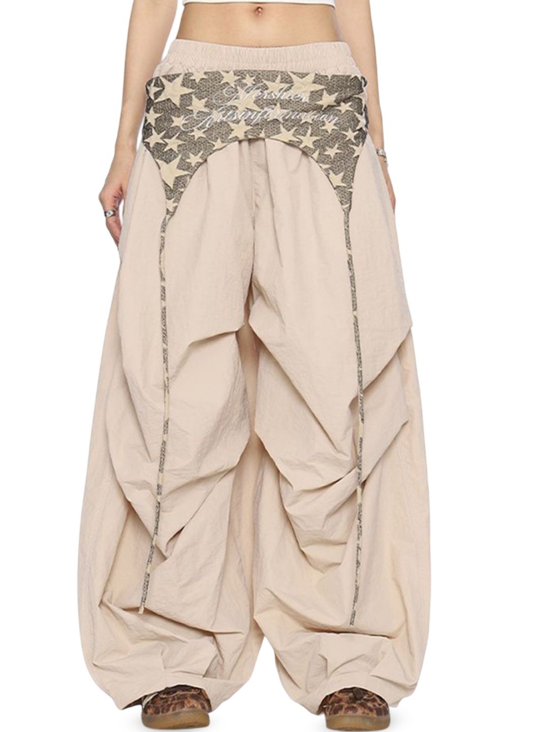StyleCast x Revolte Women Solid Mid-Rise Printed Pleated Trousers-picture-13