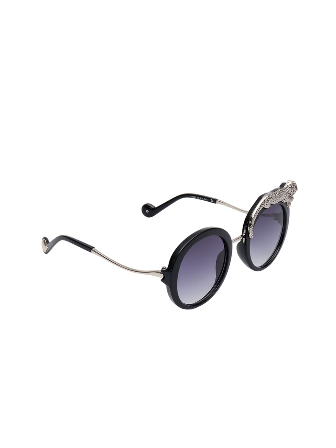 PELLE LUXUR Women Purple Lens & Black Round Sunglasses with-image-38