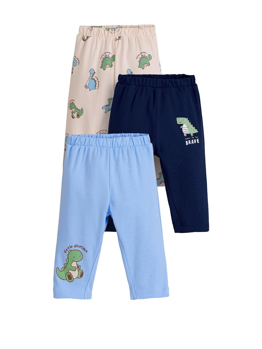 Hopscotch Boys Pack of 3 Dinosaur-Themed Cotton Pants-picture-41