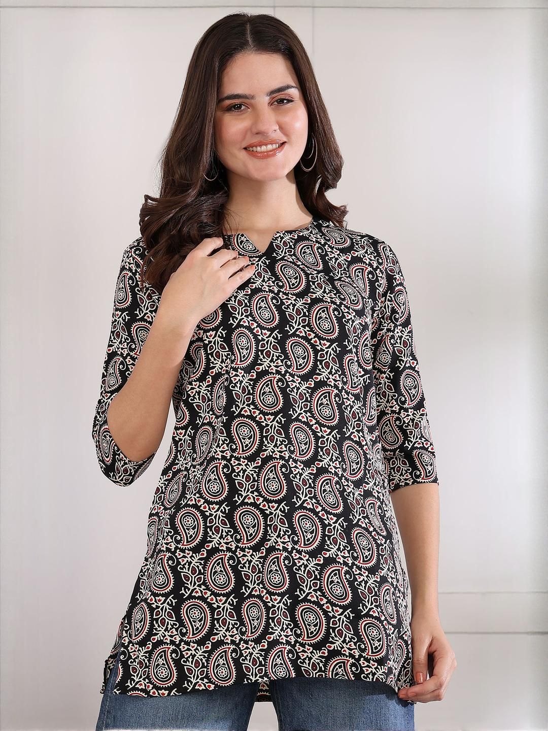 KILLARI Ethnic Motifs Printed Notch Neck Straight Kurti-picture-19