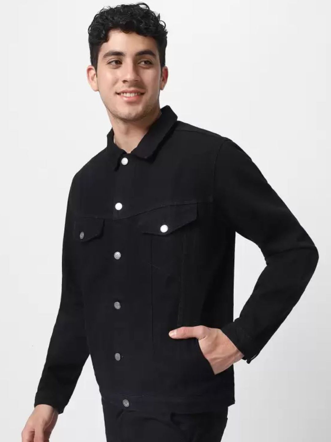 Moda Rapido Spread Collar Denim Jacket-picture-41