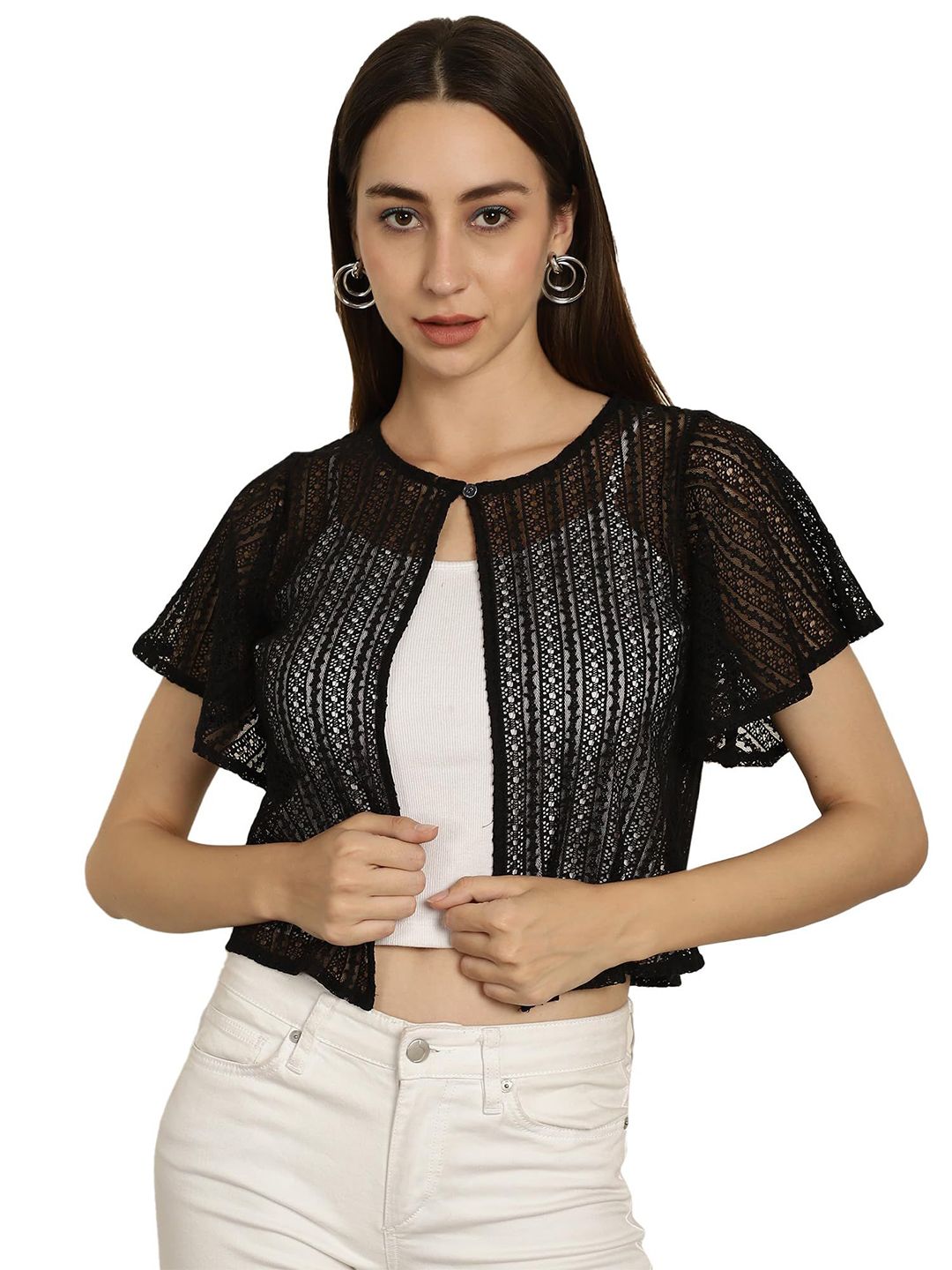 SZN Short Sleeves Cotton Button Shrug-picture-30