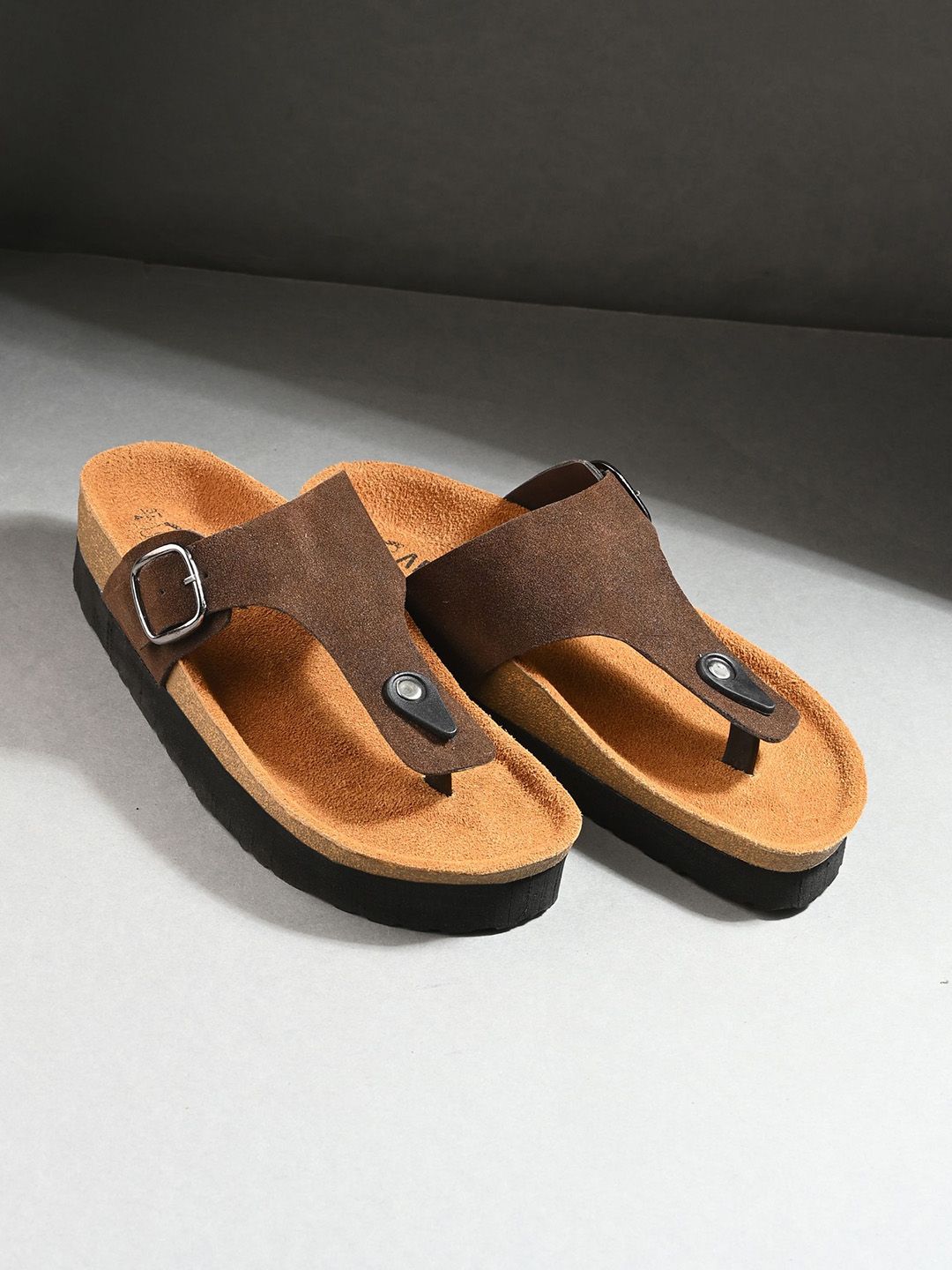 AfroJack Women Leather Open Toe Flats with Buckles-picture-31