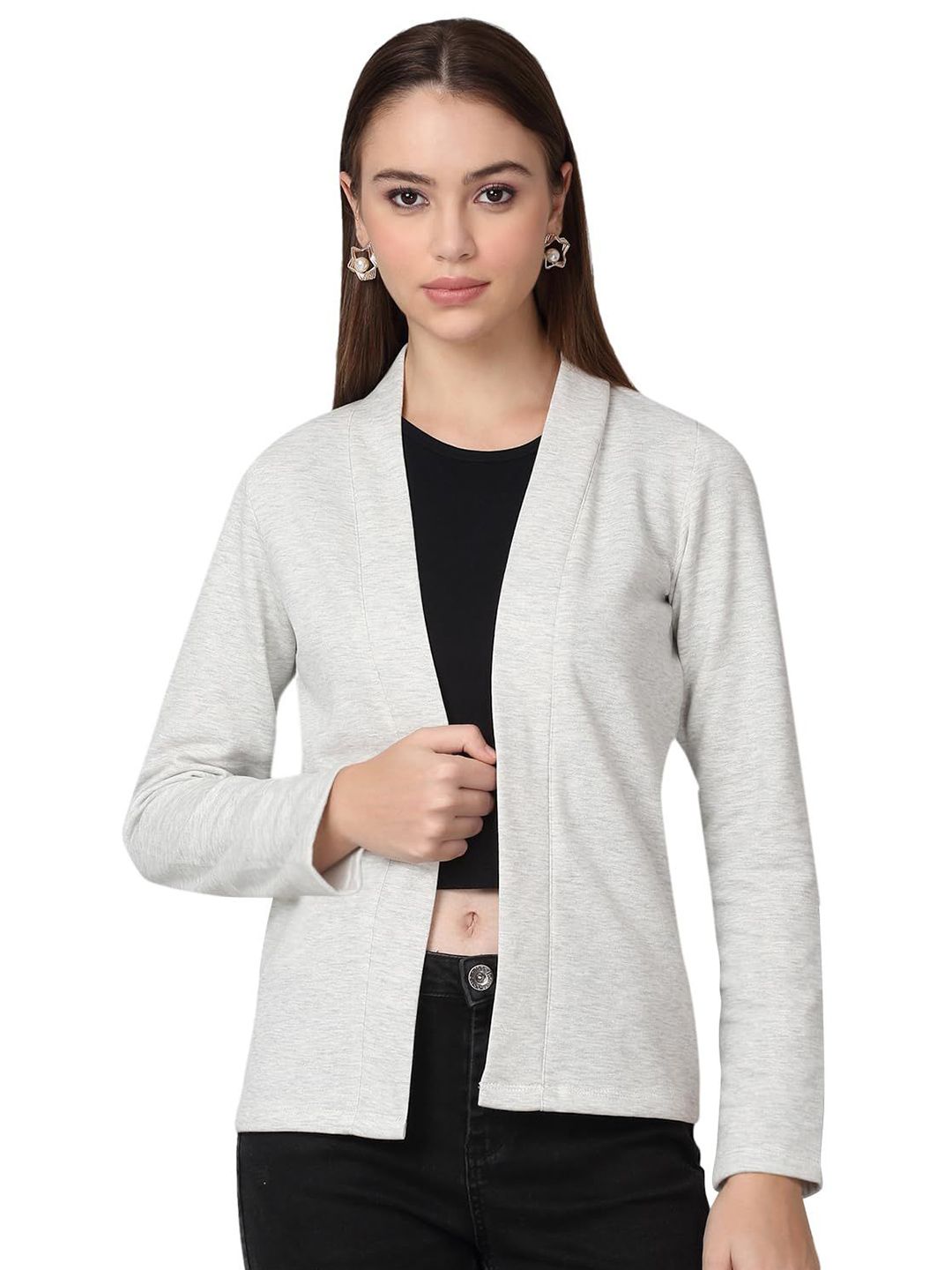 SZN Long Sleeves Cotton Open Front Shrug-picture-33