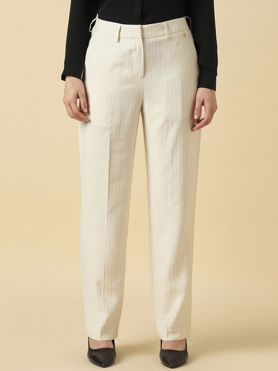 Allen Solly Woman Striped Formal Trousers-picture-31