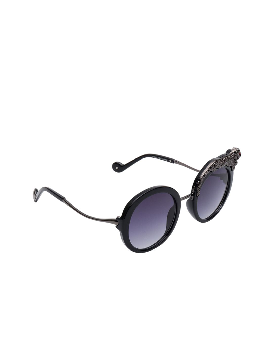 PELLE LUXUR Women Purple Lens & Black Round Sunglasses with-image-41
