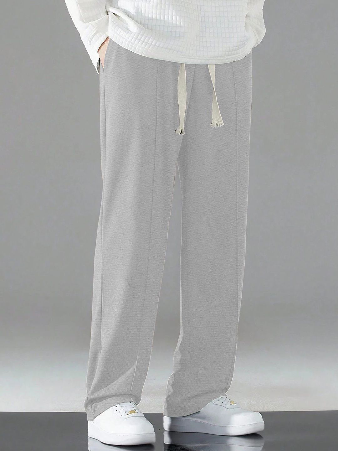HAPPY KHAJANA Men Self Design Loose Fit Korean Pants Trousers-picture-37