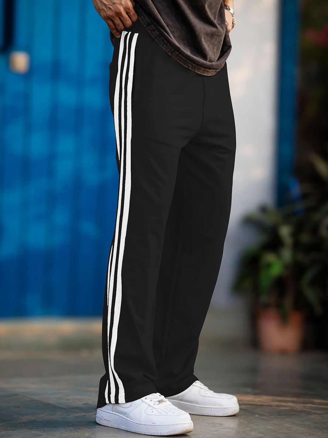 MaverIQ Men Striped Mid Rise Track Pants