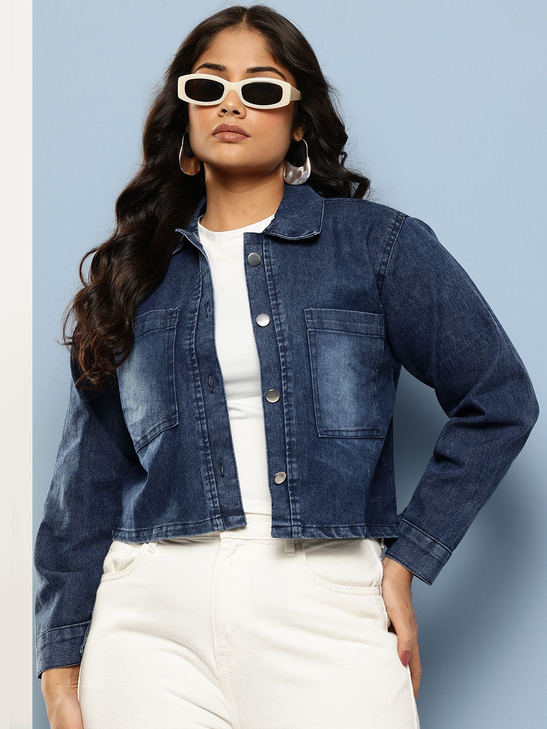 Aarika Women Faded Crop Denim Jacket-picture-30