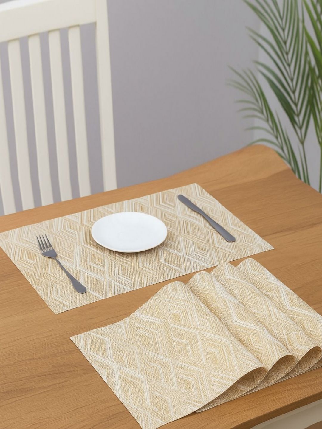 We3 4-Pcs Beige Textured TablePlacemats-picture-24