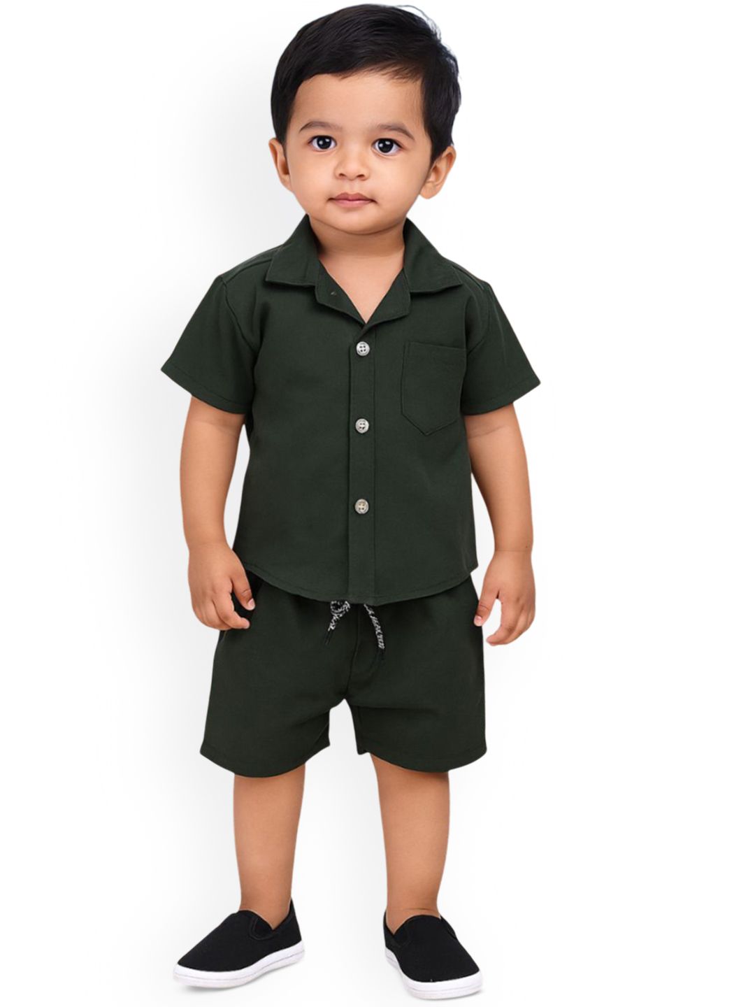 BAESD Boys Short Sleeves Pure Cotton Shirt With Shorts-picture-25