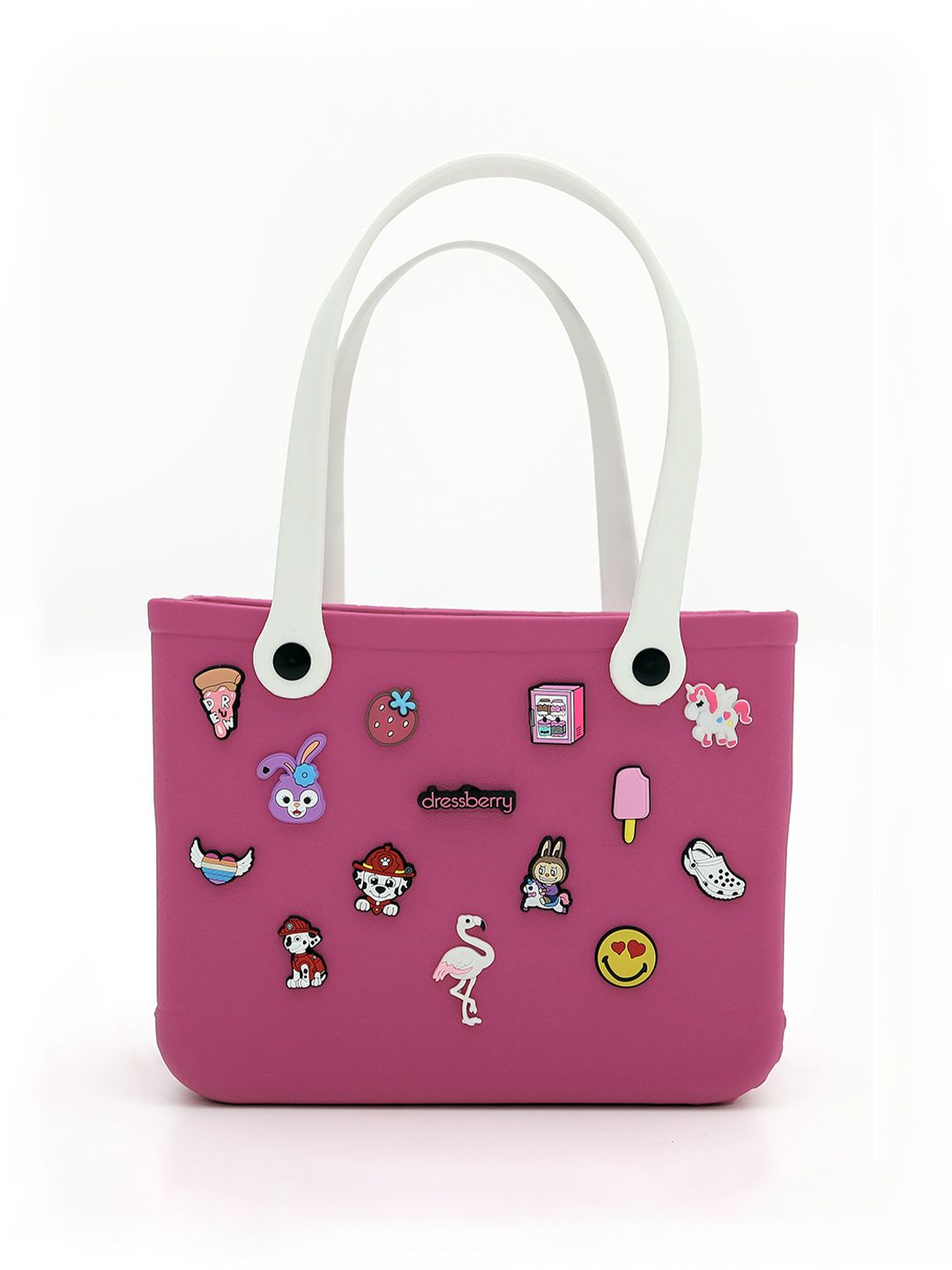 DressBerry Women Pink PU Oversized Beach Tote Bag With Stick Charm-picture-29